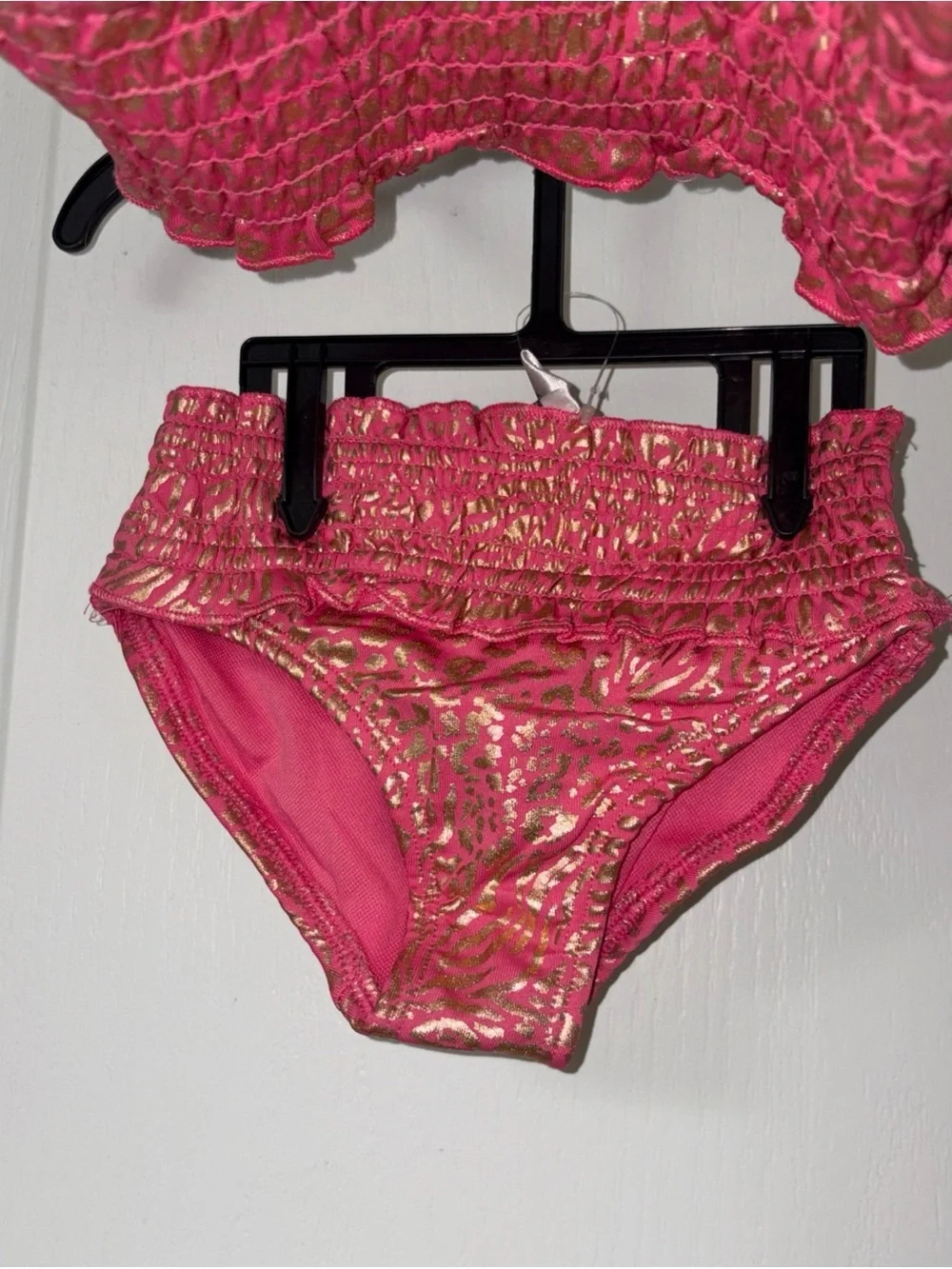NWT Vince Camuto Girls‎ Size 3T Animal Print Swimsuit 2 Piece Set Pink Gold